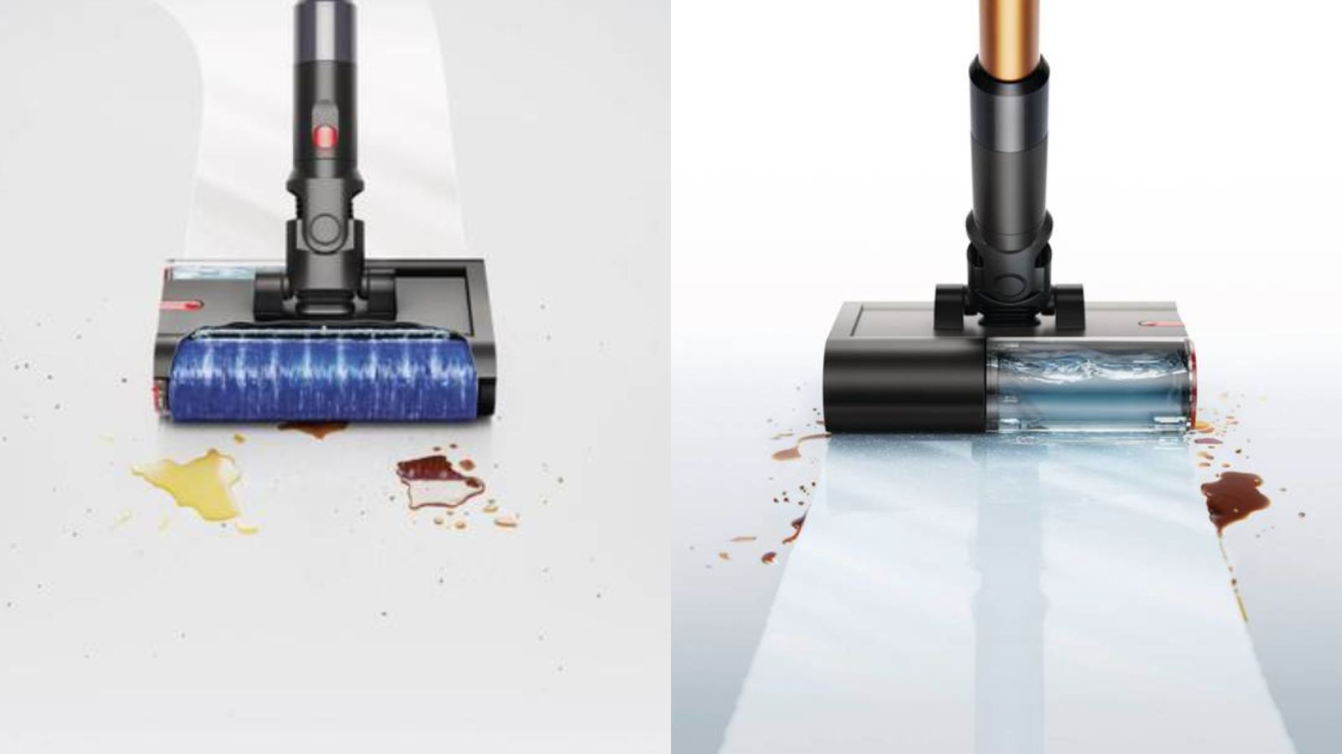 The Dyson PencilWash Vacuum Cleaner being used in a home, showing the mopping function