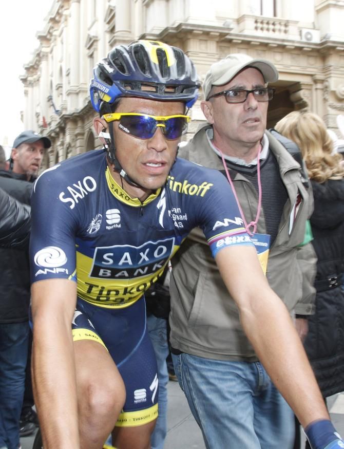 Alberto Contador (Saxo Bank) gained time on Froome