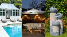 three images of outdoor spaces