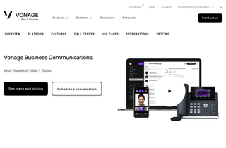 Vonage website screenshot.