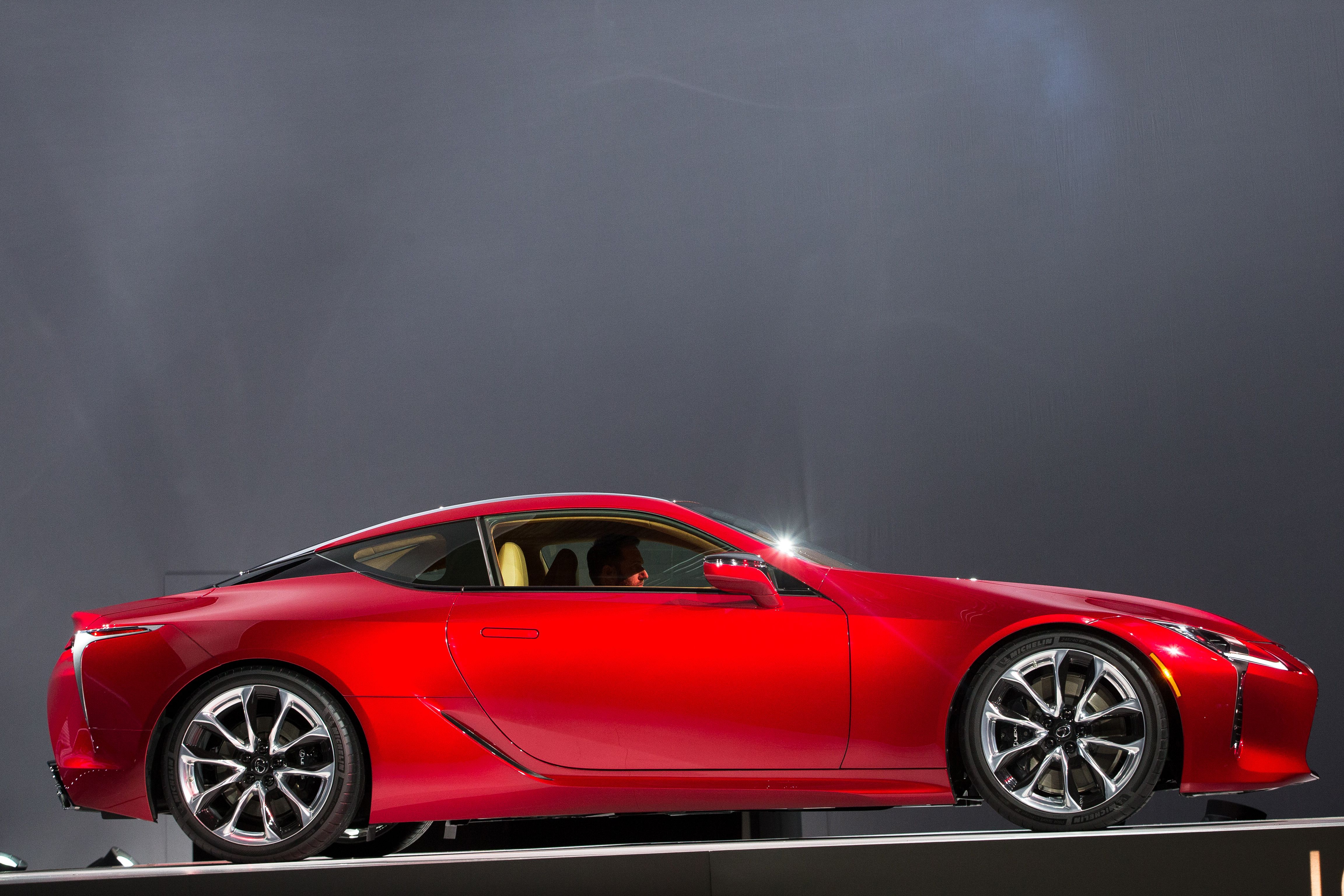 The Lexus LC500 has it's North American debut during the company's press conference at the 2016 North American International Auto Show in Detroit, Michigan, January11, 2016.AFP PHOTO / GEOFF