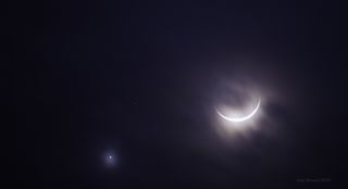 The Moon, Venus and Mars Seen in Albuquerque, NM