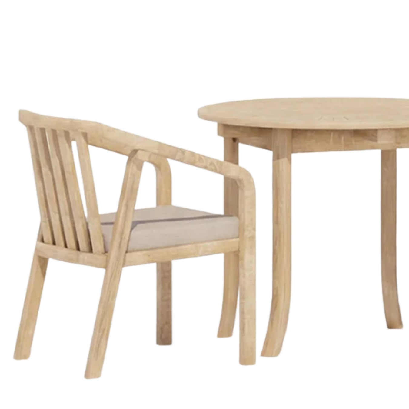 DUSK, Maris Outdoor 2 Seater Round Bistro Dining Table and Chairs - Natural