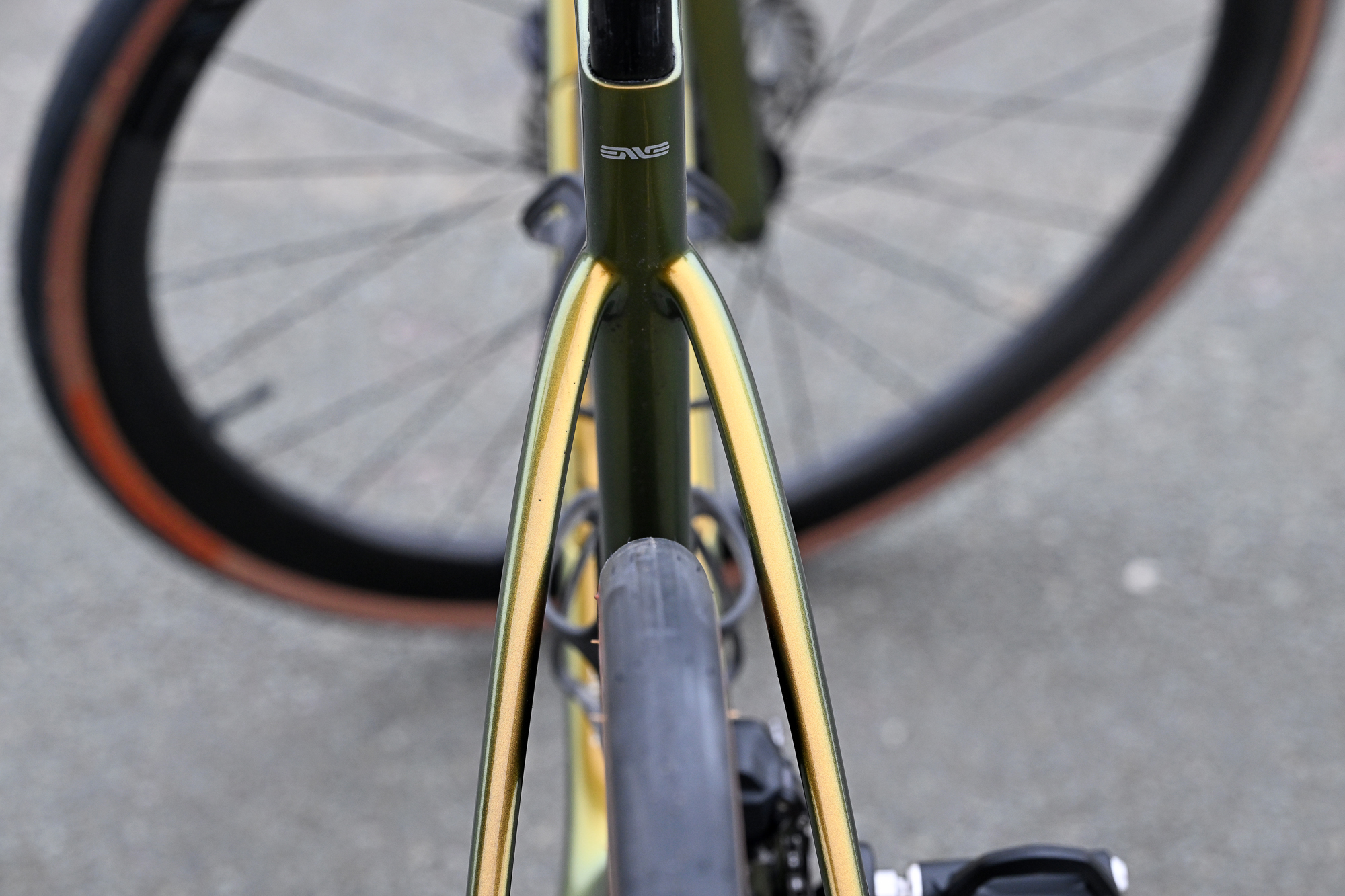 Close up of the rear tyre clearance on the ENVE Fray