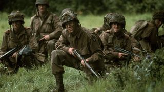 Damian Lewis as Major Richard "Dick" Winters in Band of Brothers on HBO