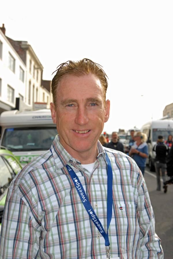 Cycling legend Sean Kelly at the start in Taunton