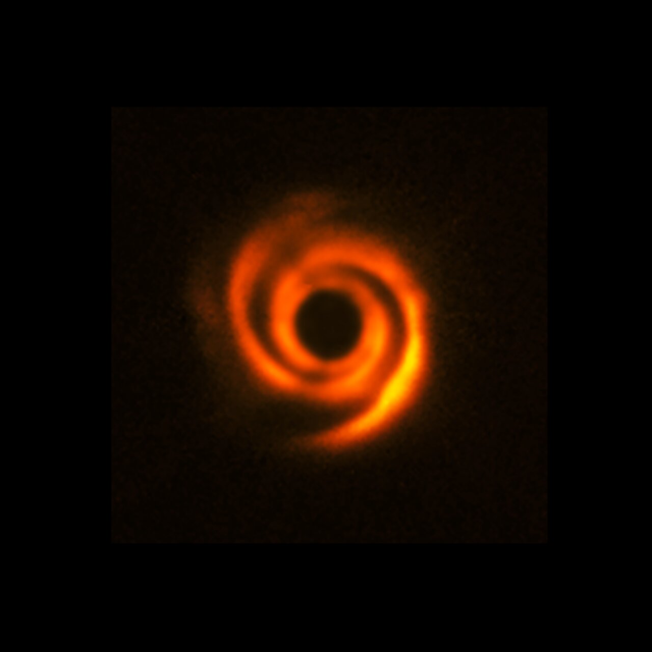 A bright orange swirl.