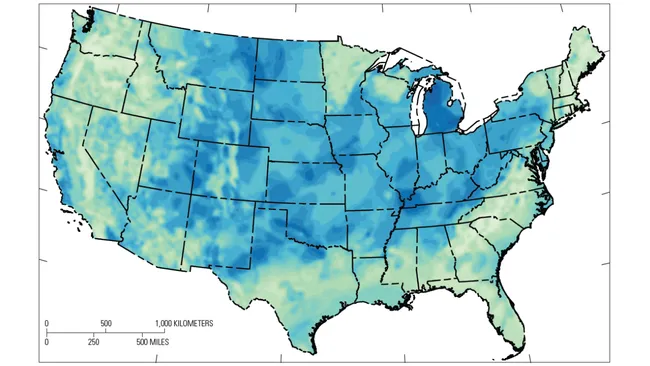 map depicting regions in the U.S.