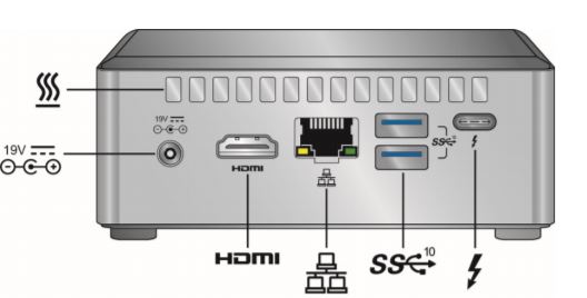 Intel NUC Kit NUC8i3BEK/NUC8i5BEK Features – Rear