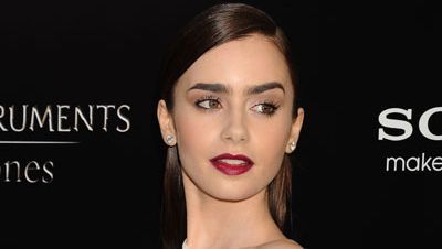 lily collins eyebrows plucked