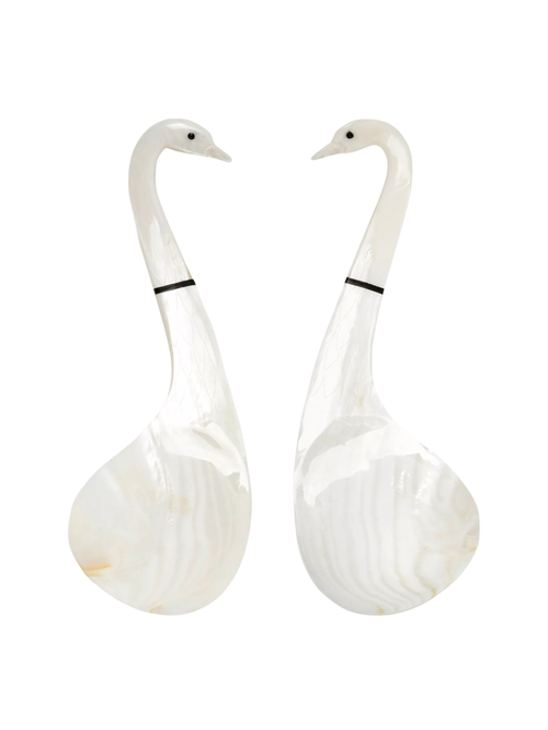 Swan Mother of Pearl Serving Spoons 24.5cm