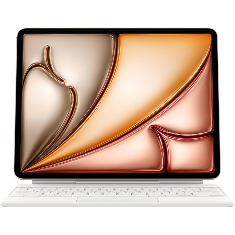 Apple iPad Air with Magic Keyboard Case against a white background.