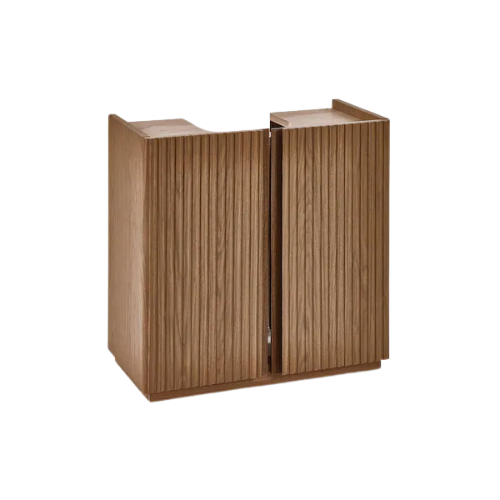 Dark Natural Rib Under Sink Storage Unit