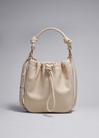 Knotted Leather Bucket Bag