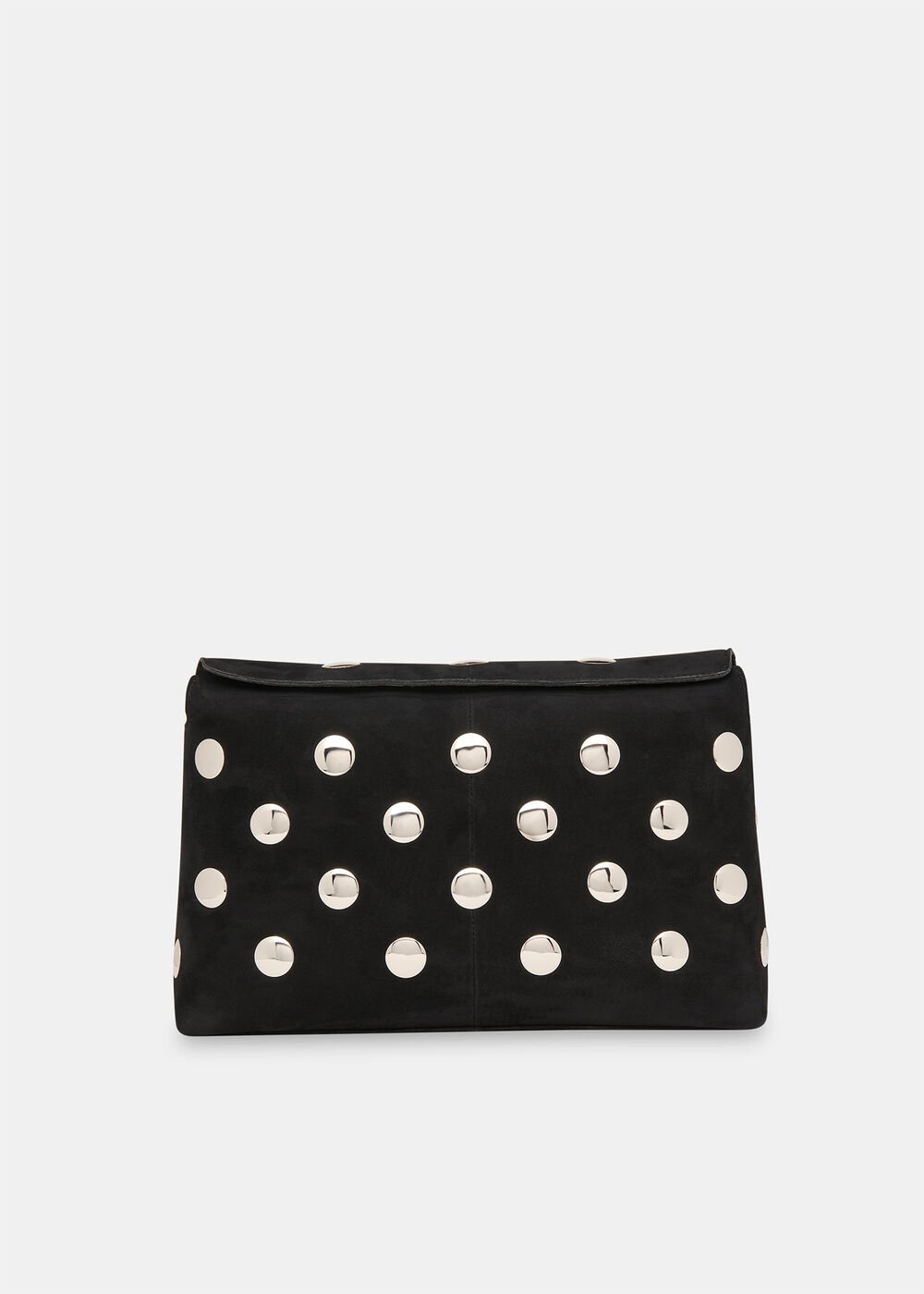 Black Fia Studded Foldtop Clutch Bag
