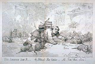 'The apostate Jack R - the political rat catcher - NB. Rats taken alive!', 1784, by Thomas Rowlandson