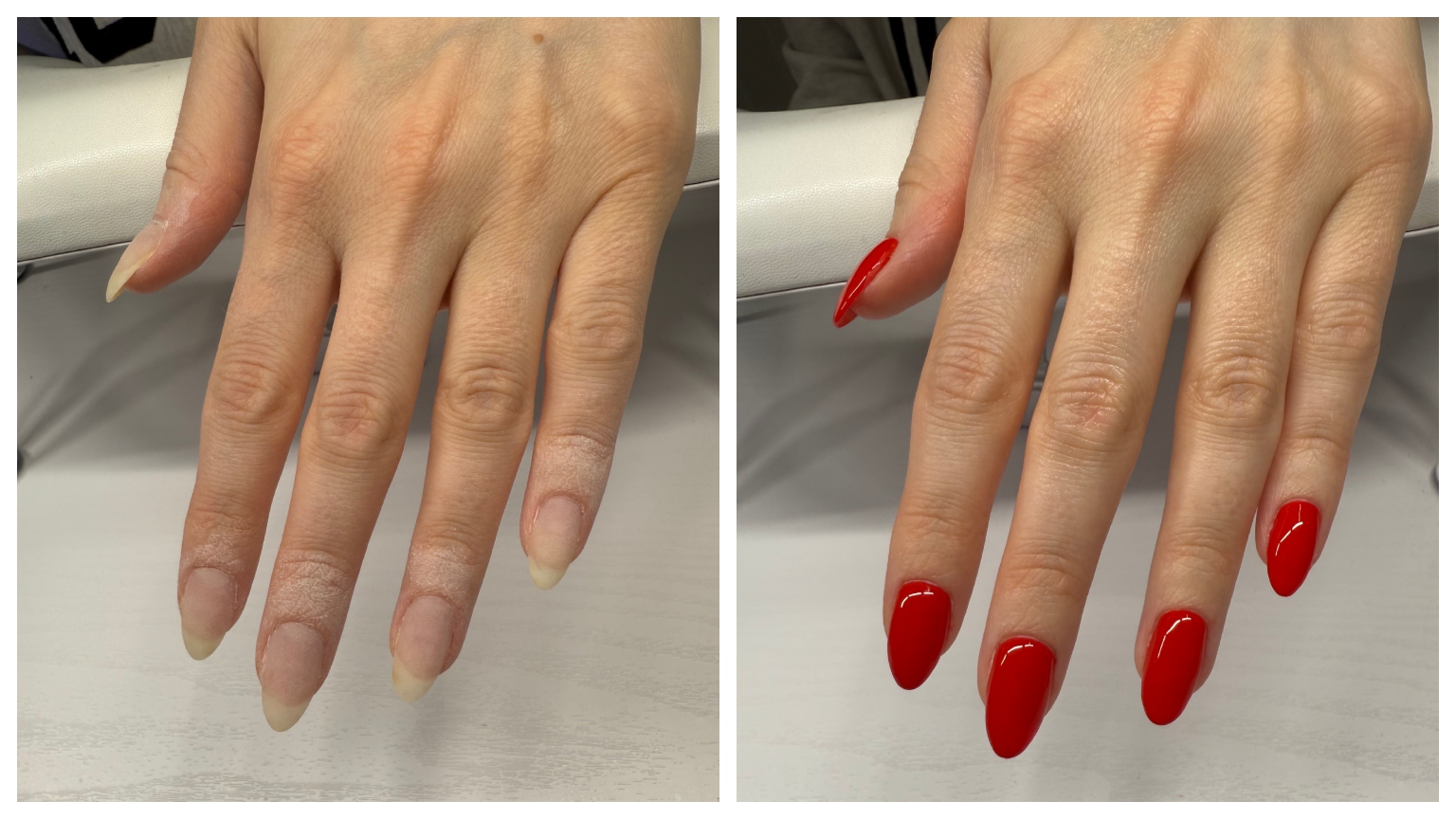 Siena Gagliano before and after orly's builder in a bottle