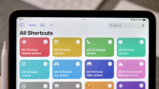 iPad OS 16.2 with the Shortcuts app