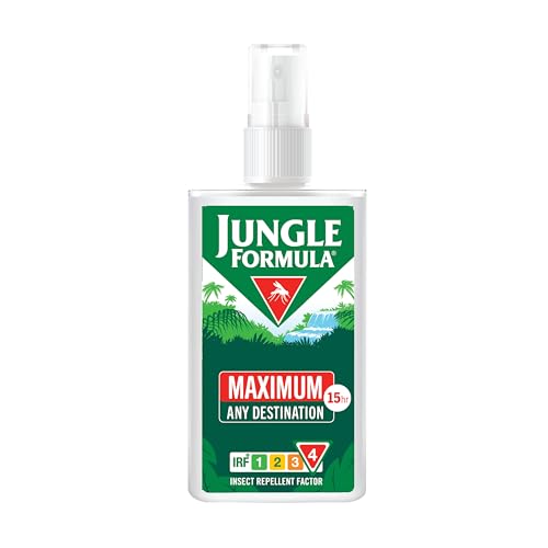 Jungle Formula Maximum Strength Insect Repellent Pump Spray (90ml - 50% Deet) - Up to 9 Hour Protection Against Mosquitoes, Ticks &amp;amp; Biting Insects - Mosquito Repellent for Travel &amp;amp; Domestic Use