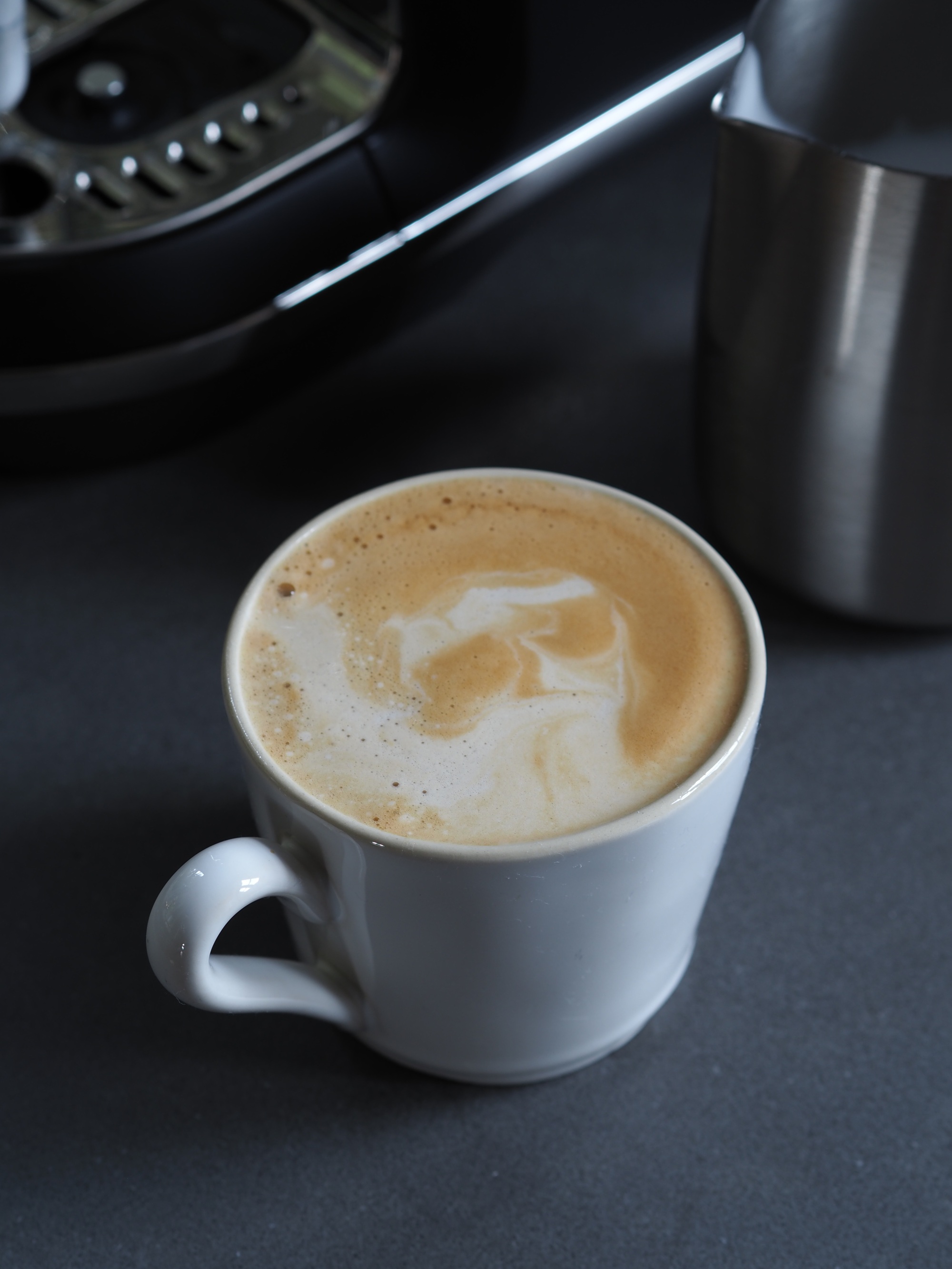 Close up of nespresso coffee in a mug
