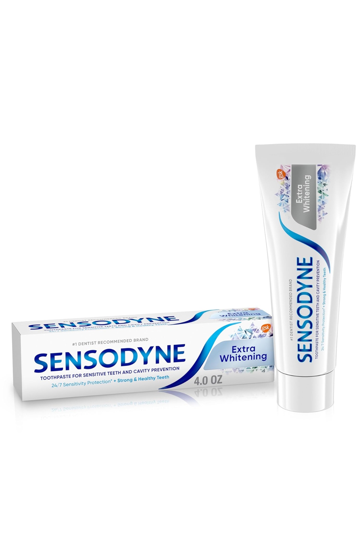Amazon.com : Sensodyne Extra Whitening Toothpaste for Sensitive Teeth, Cavity Prevention and Sensitive Teeth Whitening - 4 Ounces : Health & Household