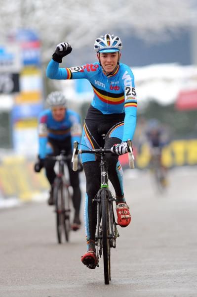 Daniel Peeters celebrates a second place.