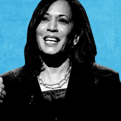 An artistic headshot of Vice President Harris for the She Pivots podcast