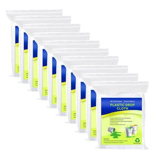 10 Pieces Plastic Drop Sheets for Painting