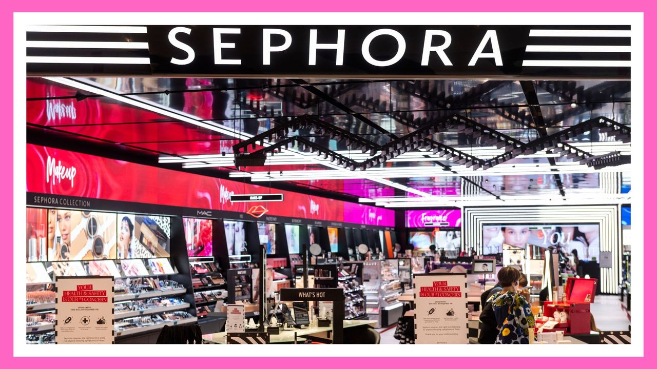 when is the sephora sale 2022 feature image; a sephora store interior around a pink border