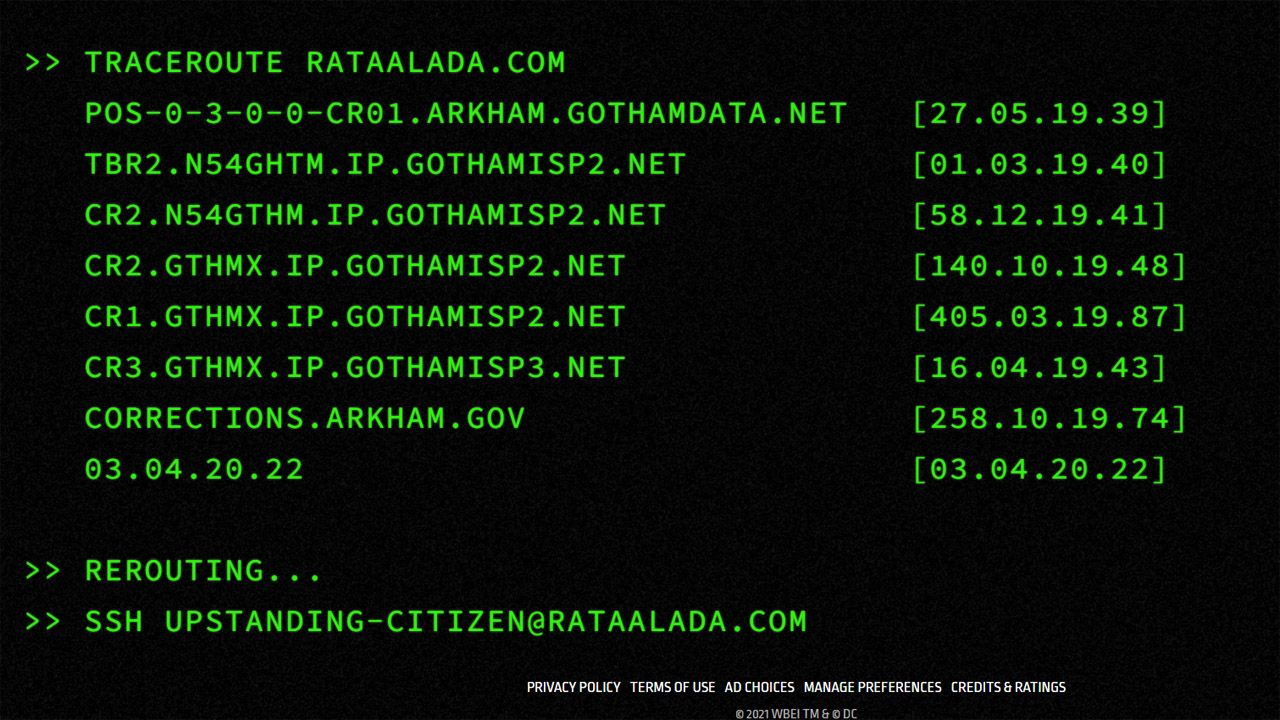 A screenshot of the Rata Alada website for The Batman movie