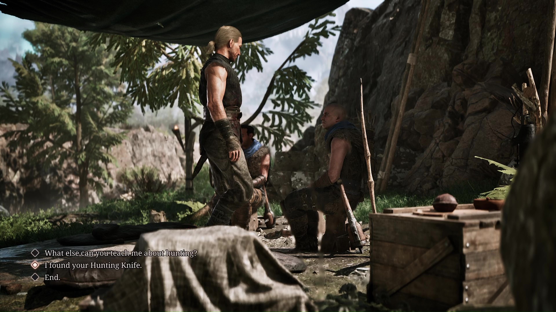 The player offers Drax a Hunting Knife in Gothic 1 Remake
