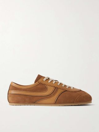 Dries Van Noten Leather-Trimmed Suede Sneakers