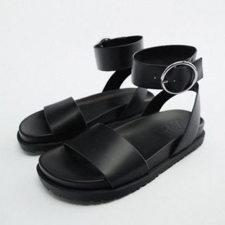 zara sandals black