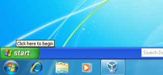 The guest Windows XP task bar, running on top of the host Windows 7 task bar.