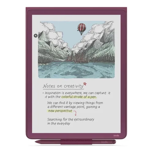 Amazon Kindle Scribe Colorsoft with pen in Fig