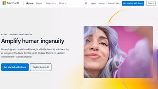 Microsoft Azure website screenshot (March 2025)