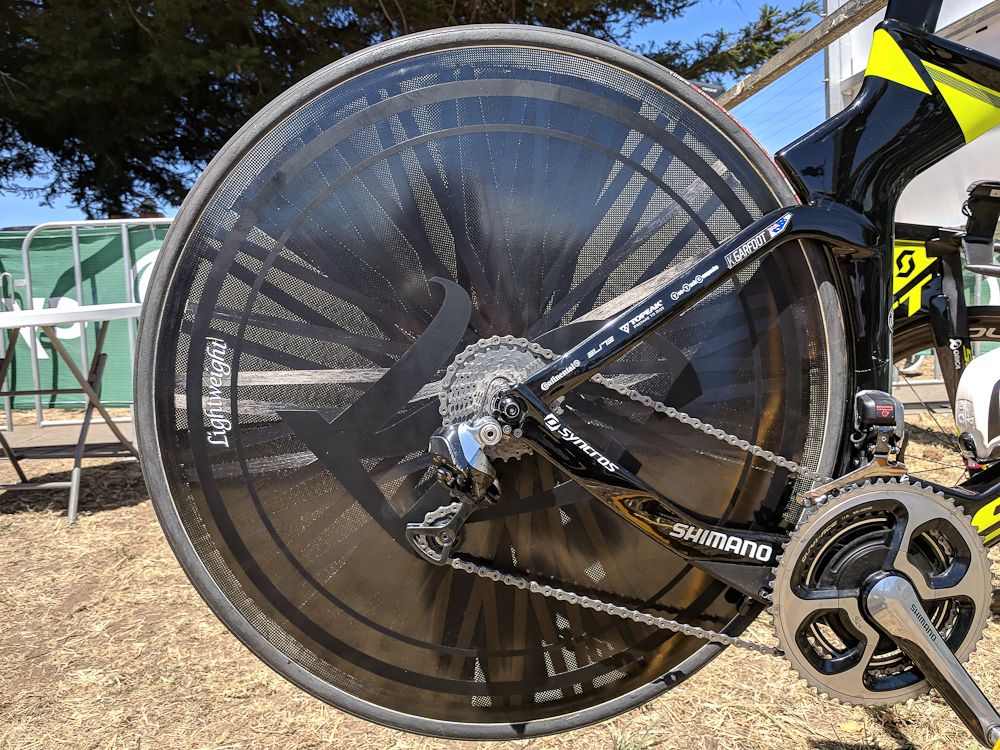 Katrin Garfoot chooses a Lightweight Autobahn rear disc wheel for the time trial
