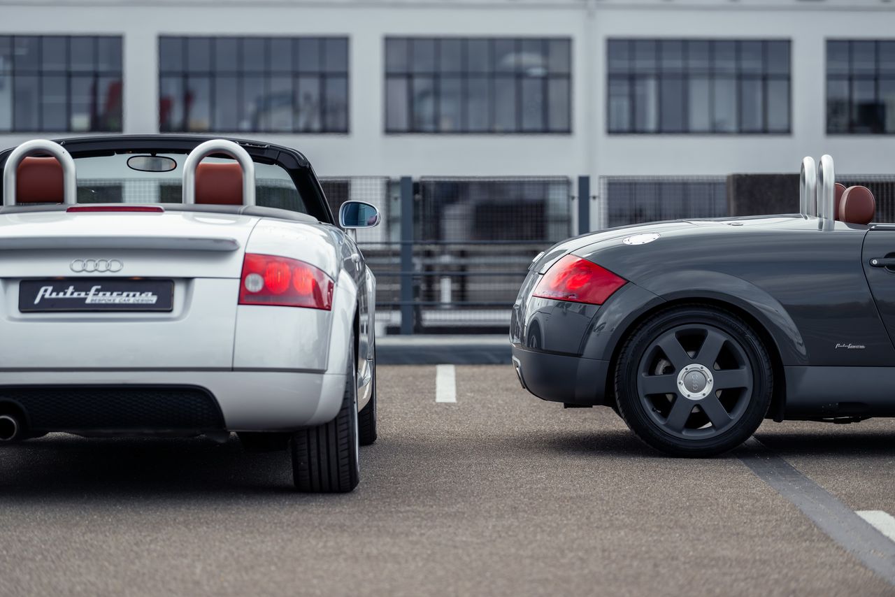 Niels van Roij's original silver TT seen alongside the Autoforma Audi TTS Restomod