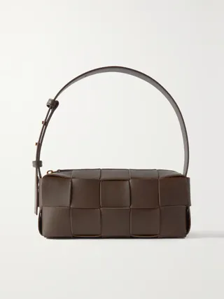 Bottega Veneta, Cassette small intrecciato leather shoulder bag