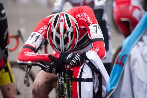 Nate Morse (cyclocrossworld.com) recovers after finishing GvA Trofee-Azencross.