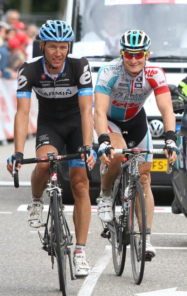Andreas Klier (Team Garmin-Cervelo) and Andre Greipel (Omega Pharma Lotto)