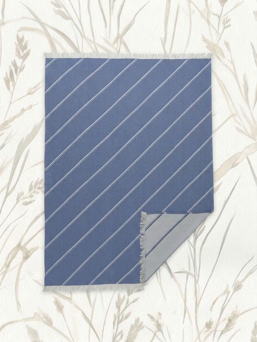 Soluppg&aring;ng Throw - Double Sided Blue/Off-White