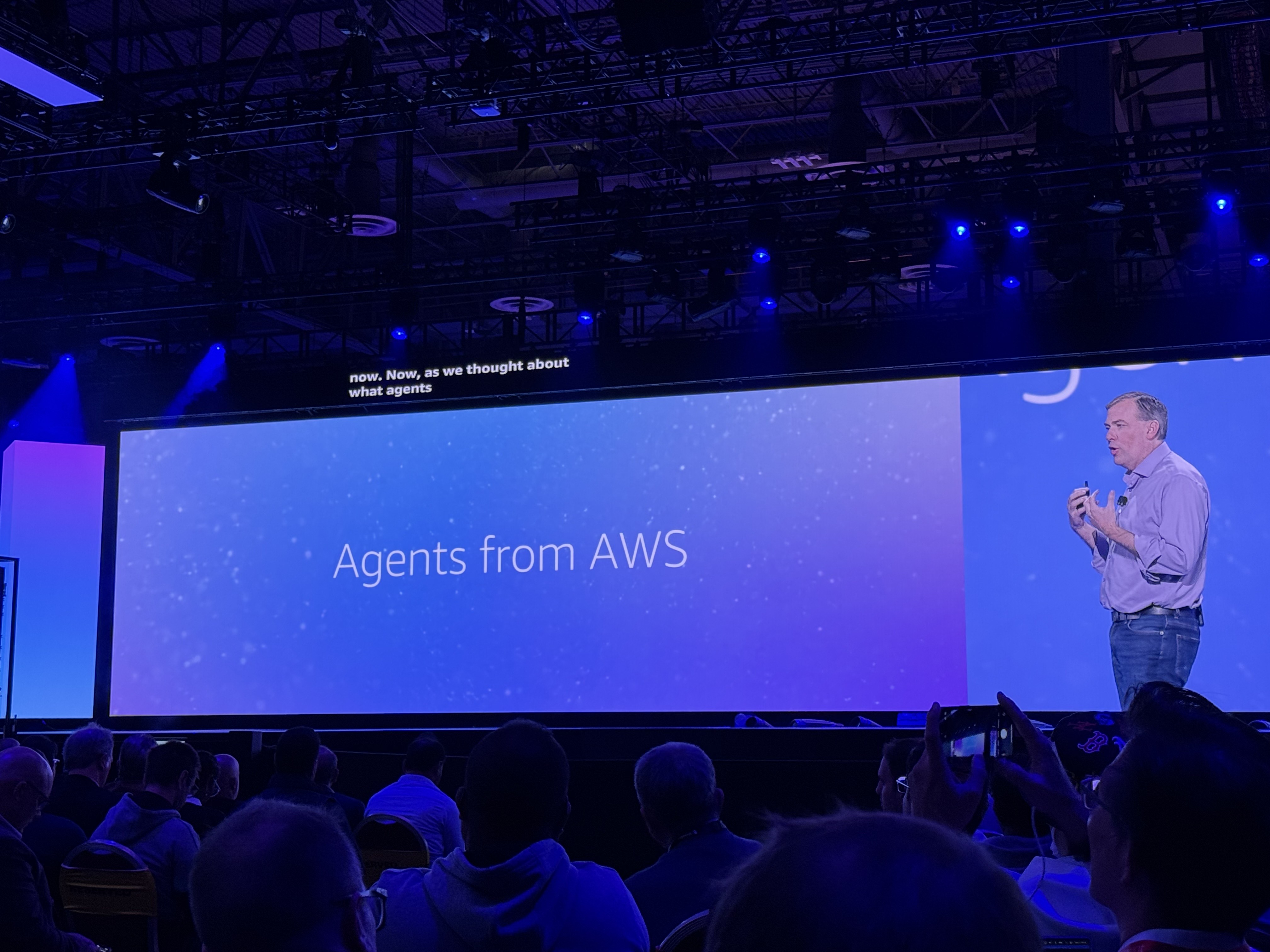Matt Garman pictured on stage at AWS re:Invent 2025.