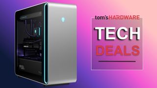 An Alienware Area-51 Gaming PC next to the Tech Deals logo