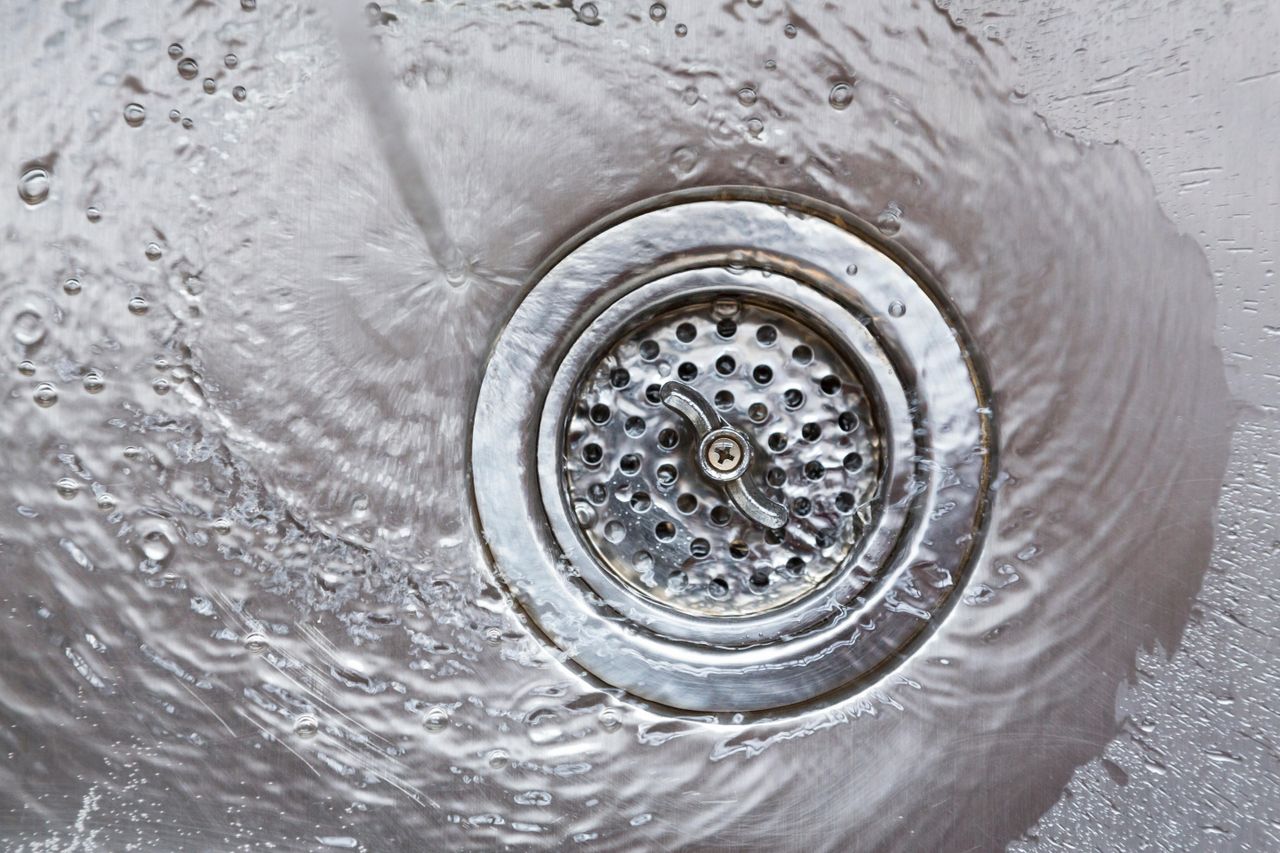 sink with water draining