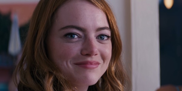 Emma Stone looking happy in La La Land