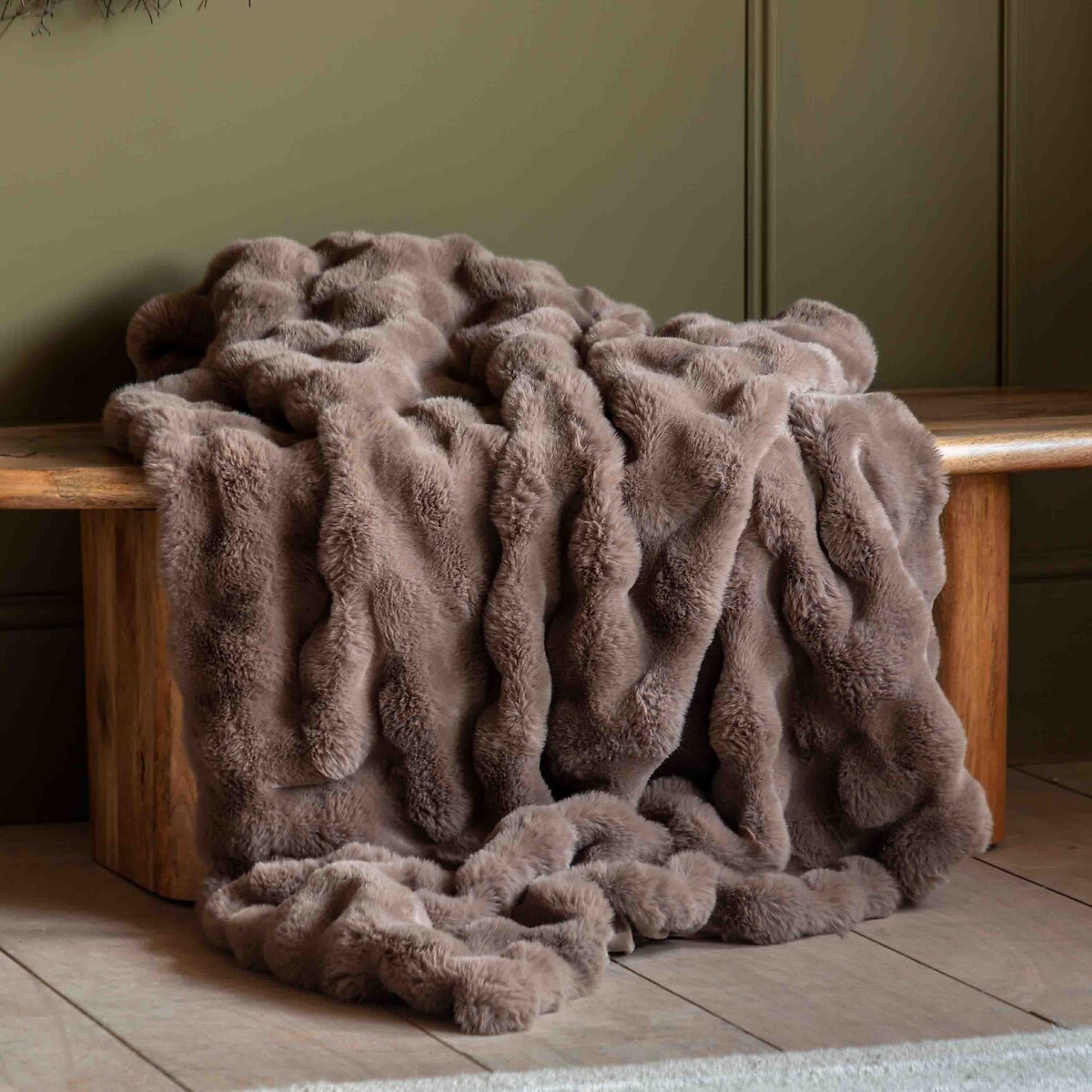 Marshmallow Rabbit Faux Fur Throw