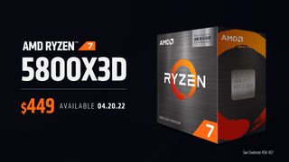 AMD slide showing price and release date of AMD Ryzen 7 5800X3D processor