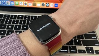 Apple Watch Series 6 on wrist with no notifications