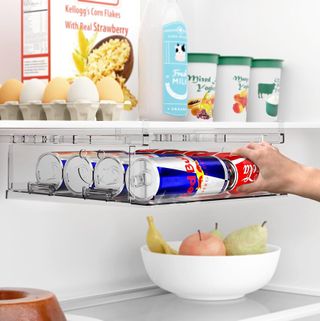 Soda can fridge storage drawer